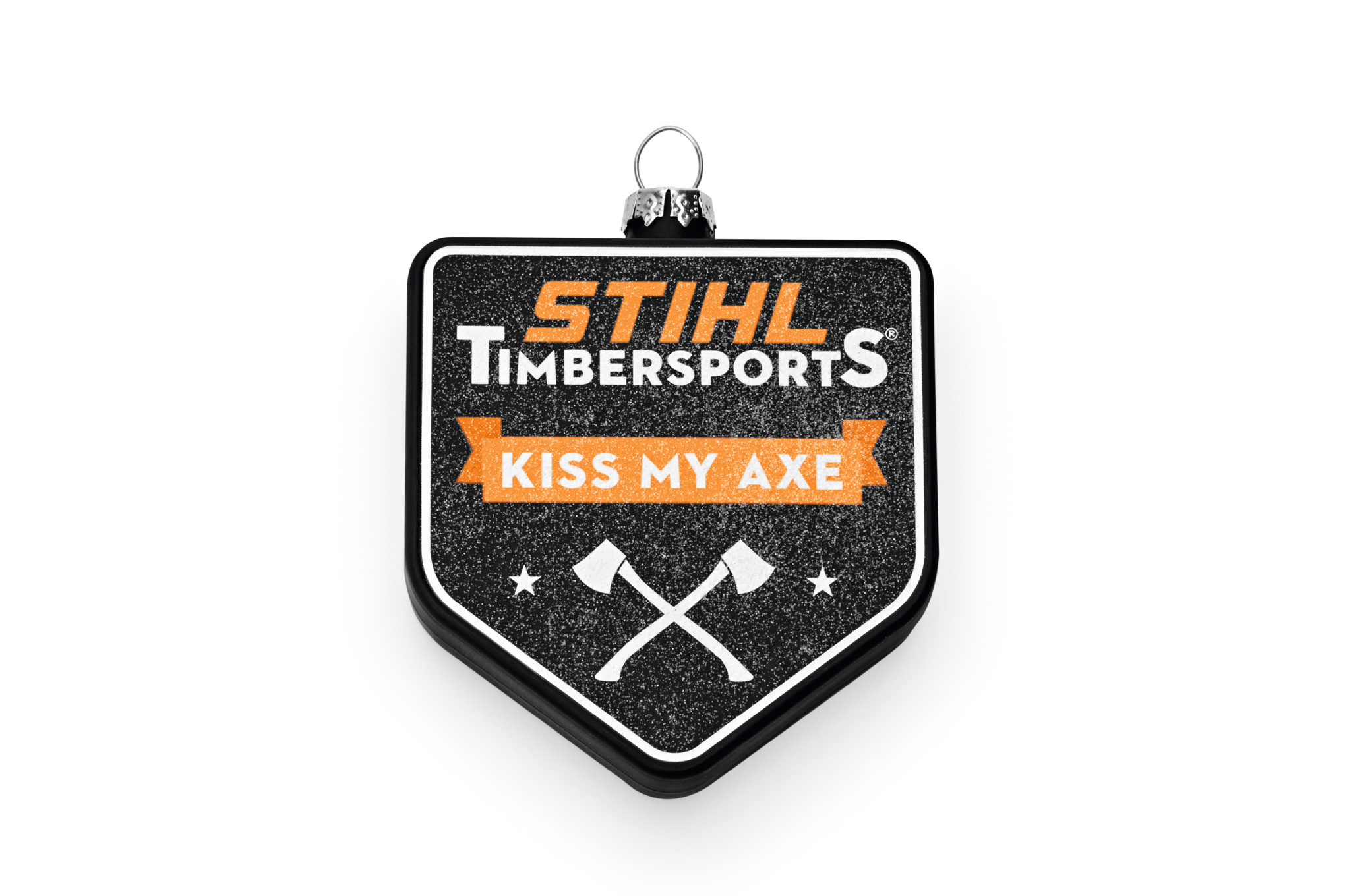 KISS MY AXE Tree Ornament